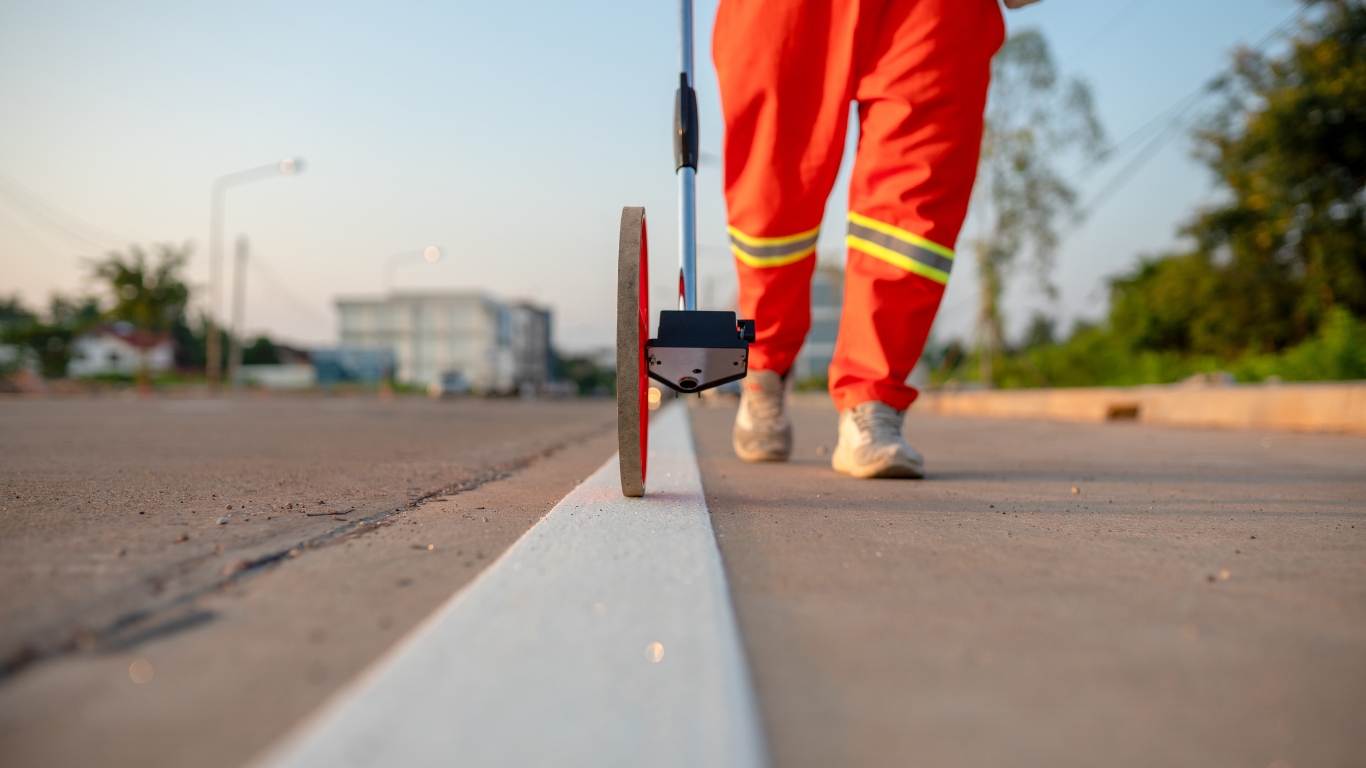 วัดระยะตีเส้นจราจร